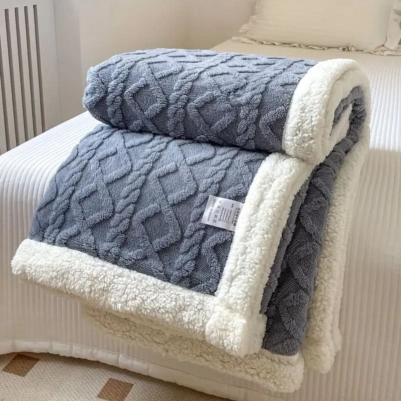 Reversible Sherpa Fleece Blanket | Ultra-Cozy Fluffy Throw