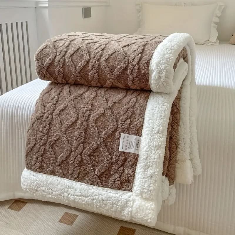 Reversible Sherpa Fleece Blanket | Ultra-Cozy Fluffy Throw