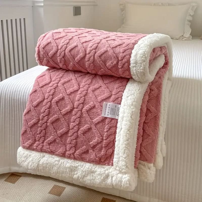 Reversible Sherpa Fleece Blanket | Ultra-Cozy Fluffy Throw