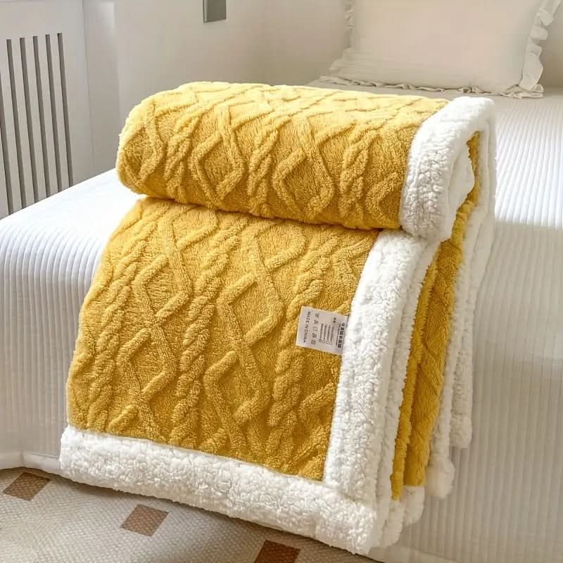 Reversible Sherpa Fleece Blanket | Ultra-Cozy Fluffy Throw