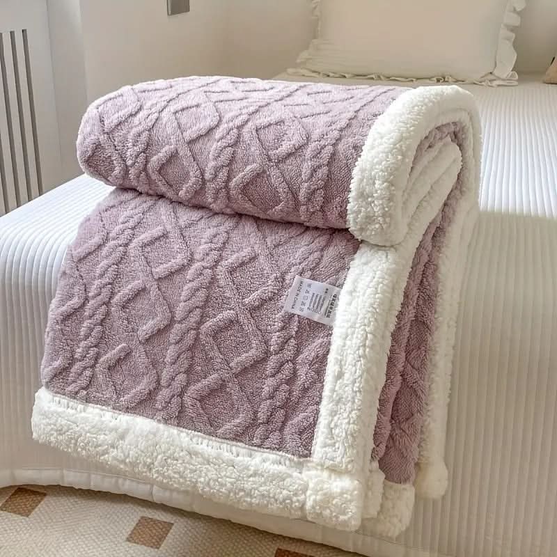 Reversible Sherpa Fleece Blanket | Ultra-Cozy Fluffy Throw