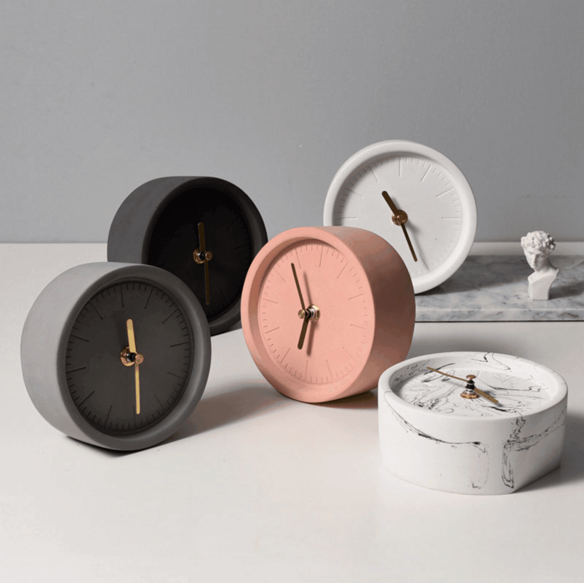 Minimalist Concrete Desk Clock