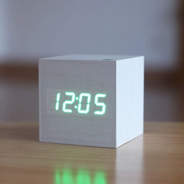 Cube | Digital Table Clock in Minimalist Wood Design