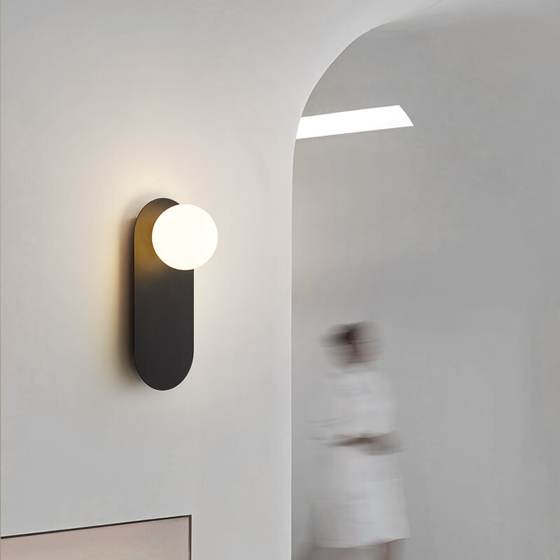 Nordic Minimalist Oval Wall Sconce | Glass Globe Design