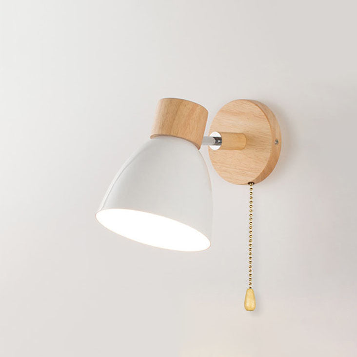 Modern Macaron Wall Light | Iron & Wood Wall Sconce