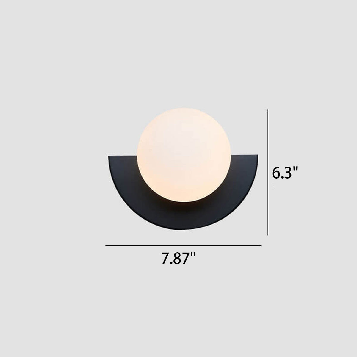 Modern Minimalist Glass Globe Wall Sconce | Semi-Circle Design