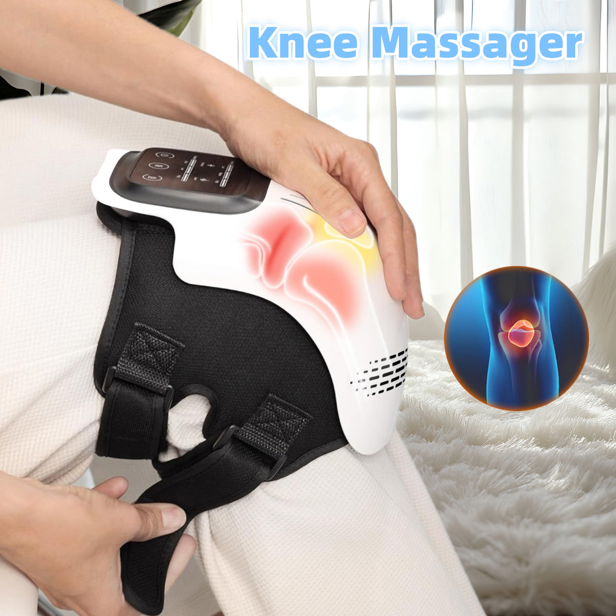 Knee Care | Electric Knee Massager with Infrared Heating & Vibration | Rechargeable Design for Pain Relief 1