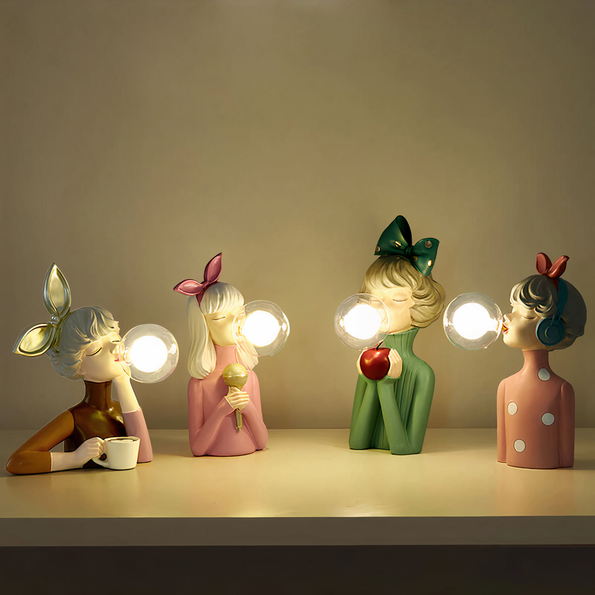 ArtisanCraft | Elegant Handmade Wood and Textile Bedside Table Lamp 1