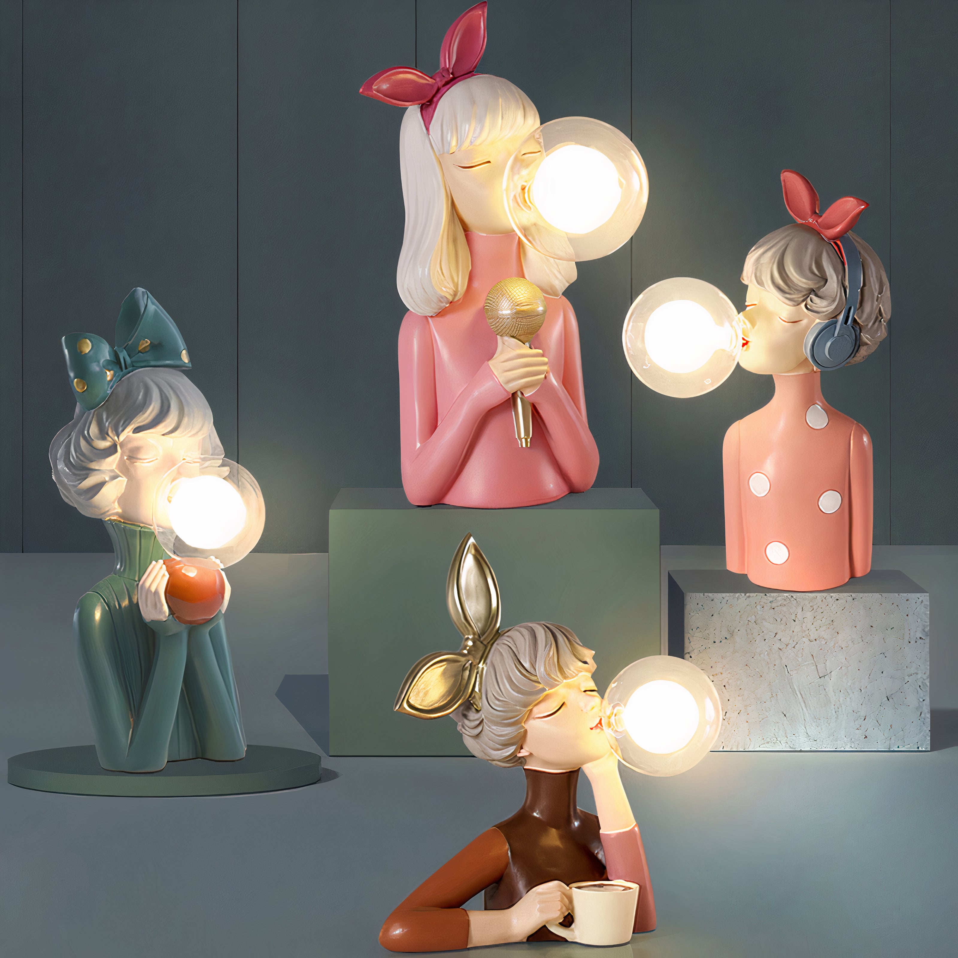 ArtisanCraft | Elegant Handmade Wood and Textile Bedside Table Lamp 2