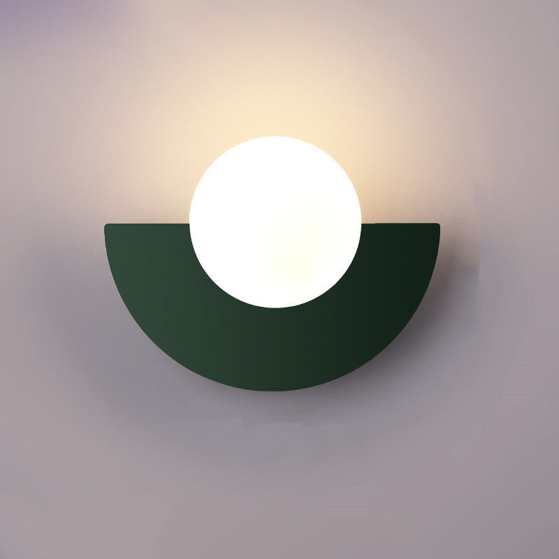 Modern Minimalist Glass Globe Wall Sconce | Semi-Circle Design