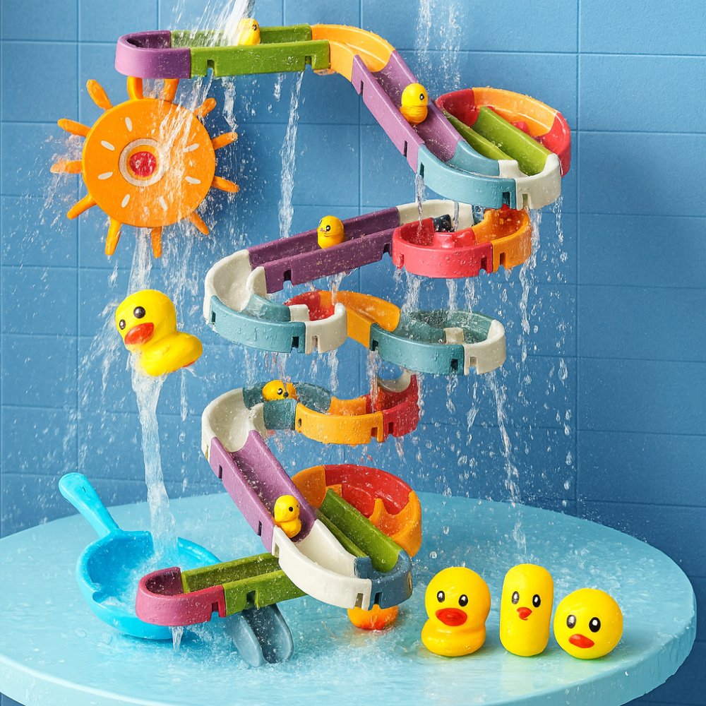 Toddler Bath Toy Water Slide Track Set