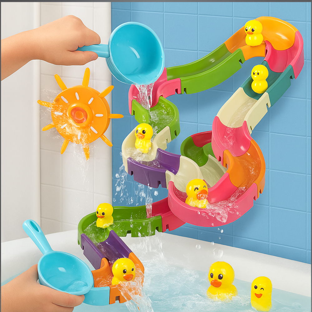 Toddler Bath Toy Water Slide Track Set