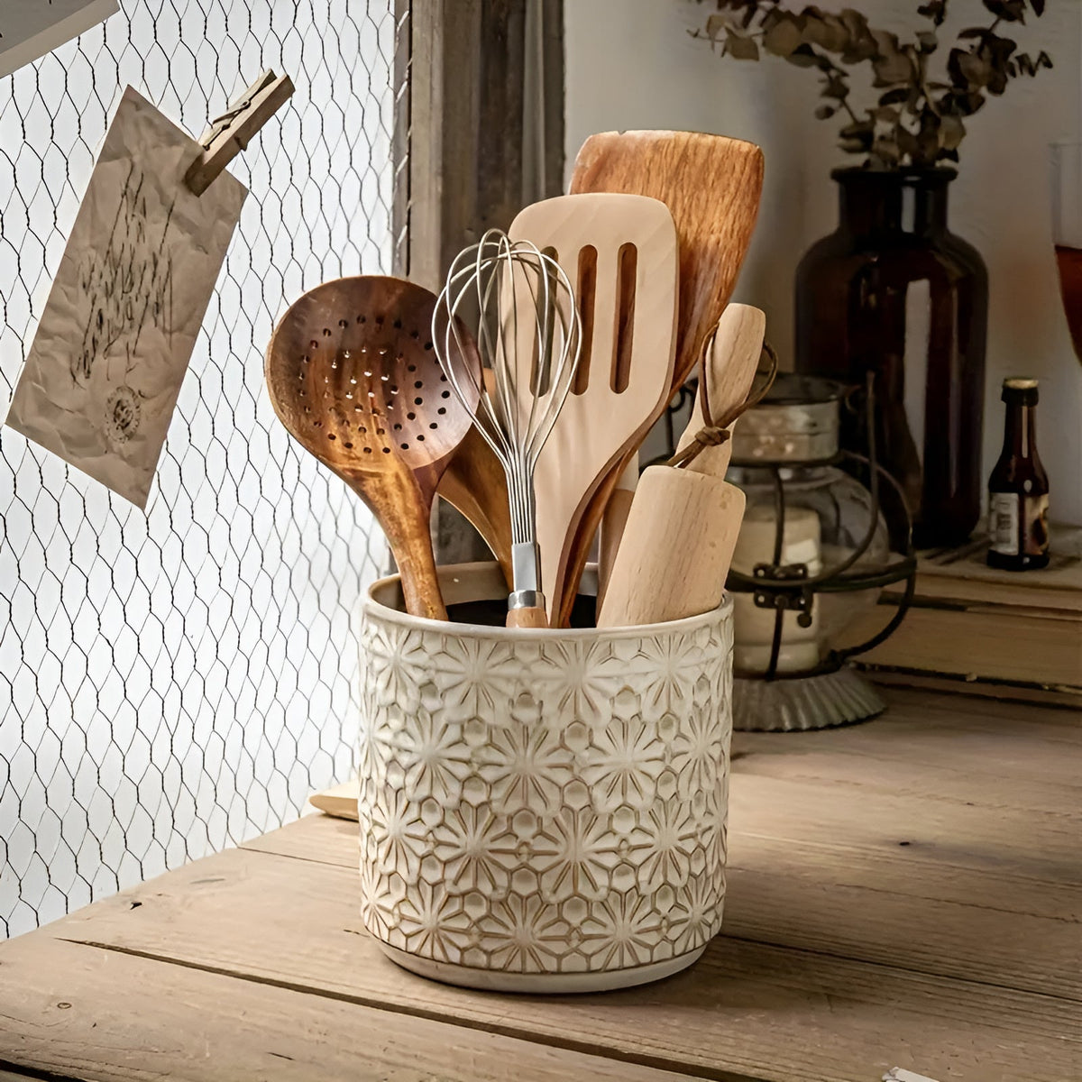 Bloom Craft Ceramic Utensil Holder 3