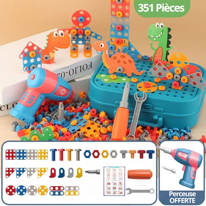 Toy Drill 3D Construction Building Block Set
