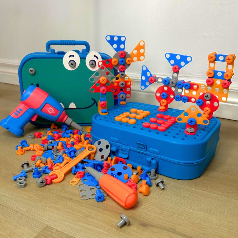 Toy Drill 3D Construction Building Block Set