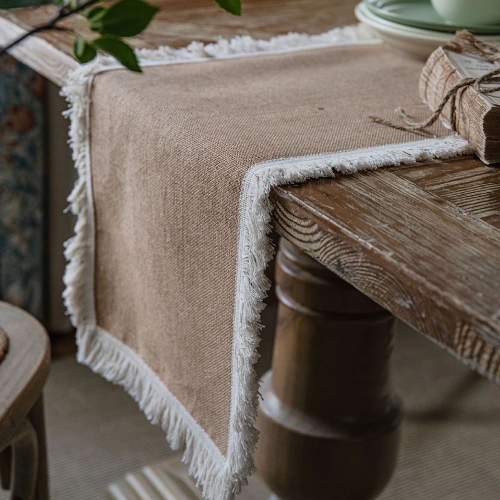 Burlap Charm Boho Table Runner 3