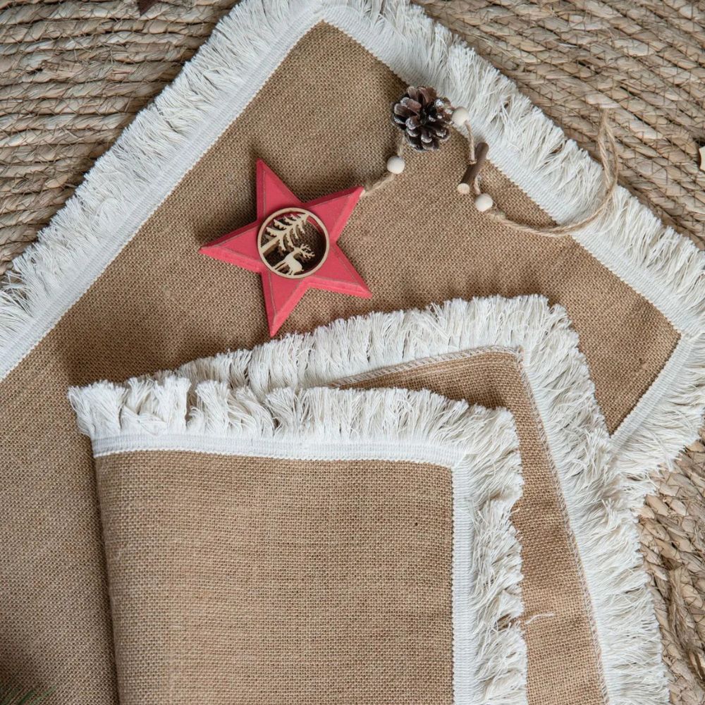 Burlap Charm Boho Table Runner 8