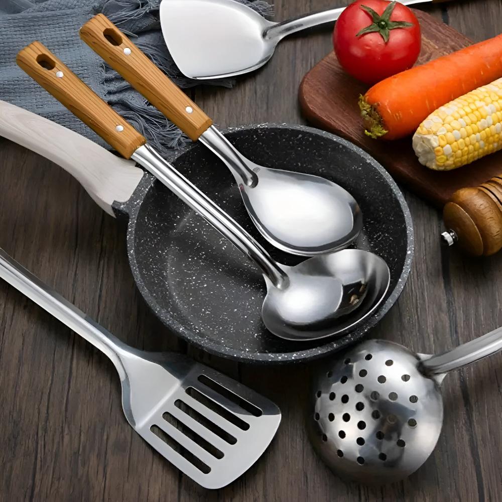 Classic Stainless Steel Kitchen Utensil Set (5 Sets) 1