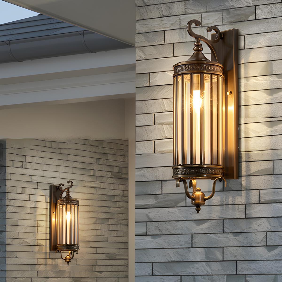 Classic Vintage Outdoor Wall Sconce | IP65 Waterproof Design with Replaceable LED Bulbs | Timeless Illumination for Patios and Gardens