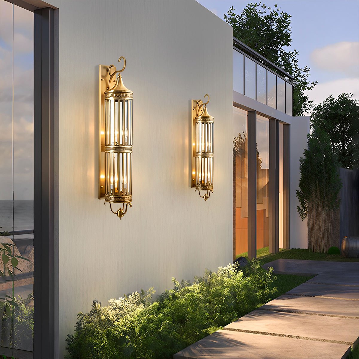 Classic Vintage Outdoor Wall Sconce | IP65 Waterproof Design with Replaceable LED Bulbs | Timeless Illumination for Patios and Gardens