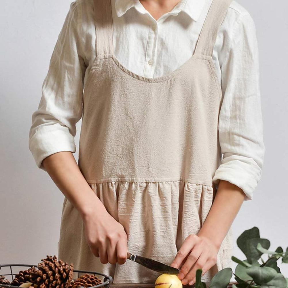 Cross-Back Apron With Pockets 5