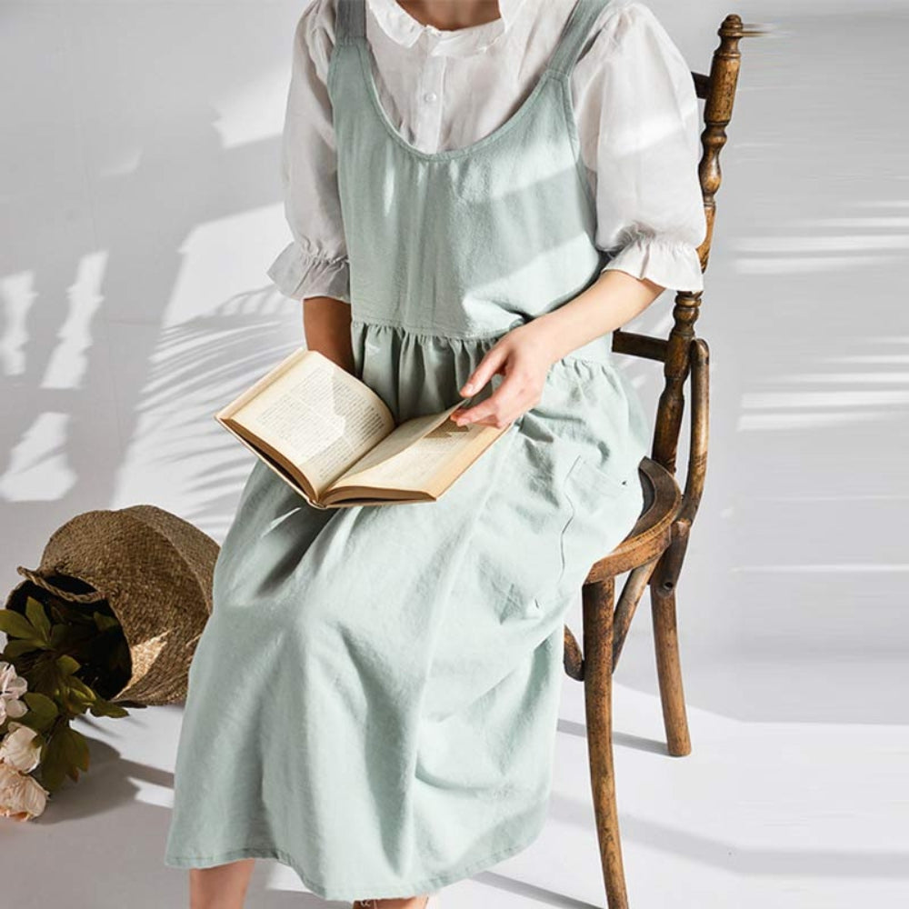 Cross-Back Apron With Pockets 6