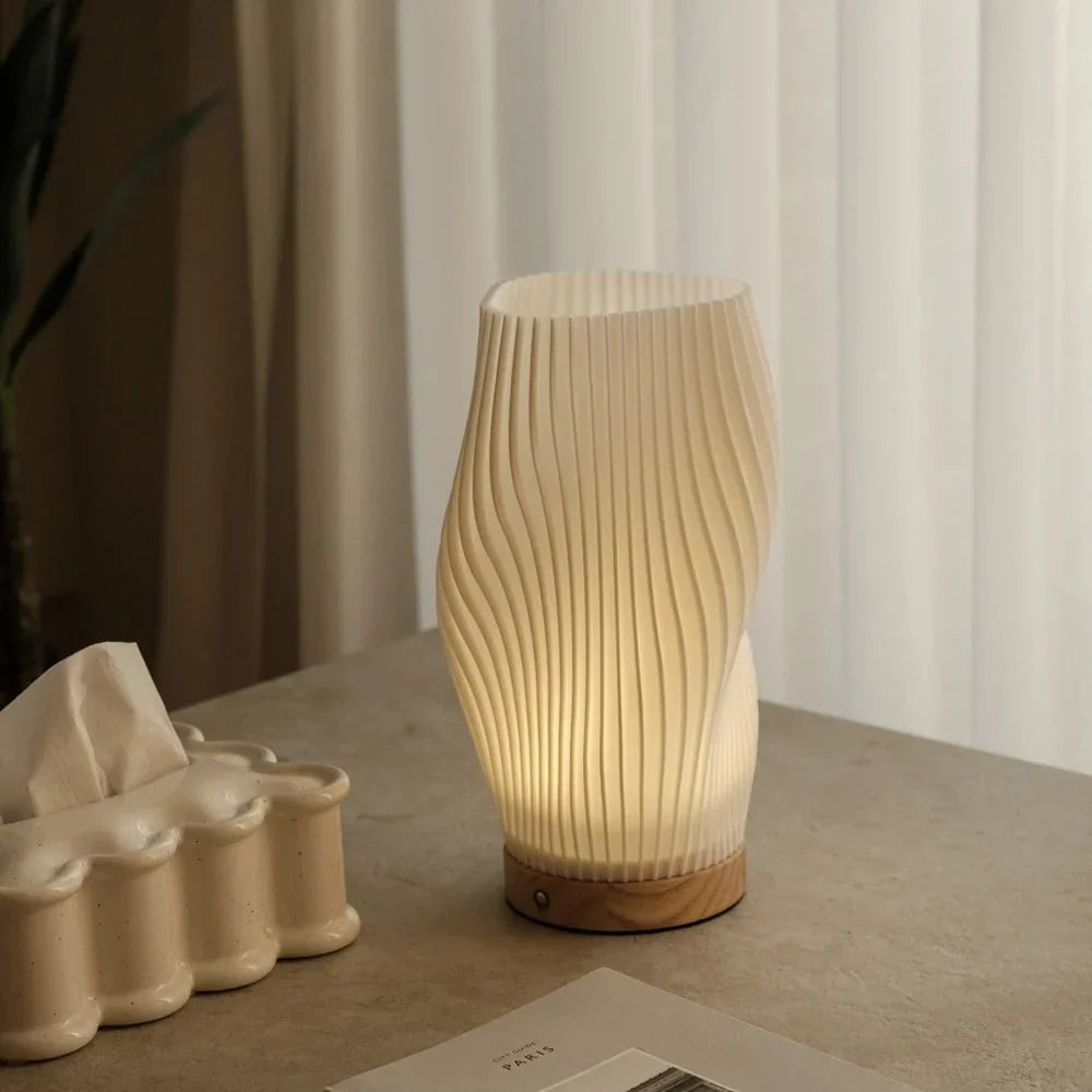 Pleated LED Table Lamp | Soft Sculptural Glow