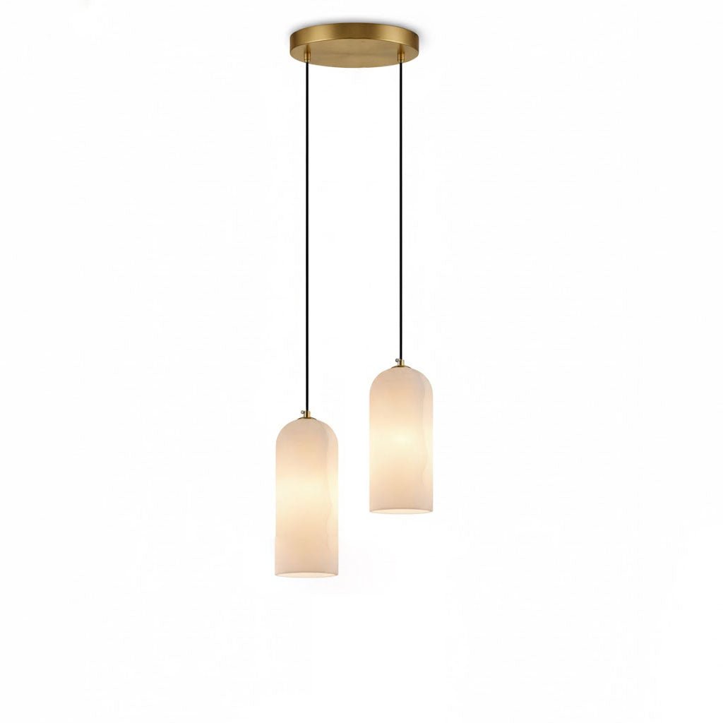 Elegant Alabaster Globe Pendant Light | Adjustable Height Hanging Light for Soft Illumination in Kitchen and Dining Spaces