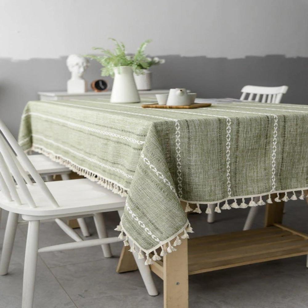 Elegant Cotton Linen Tablecloth 0