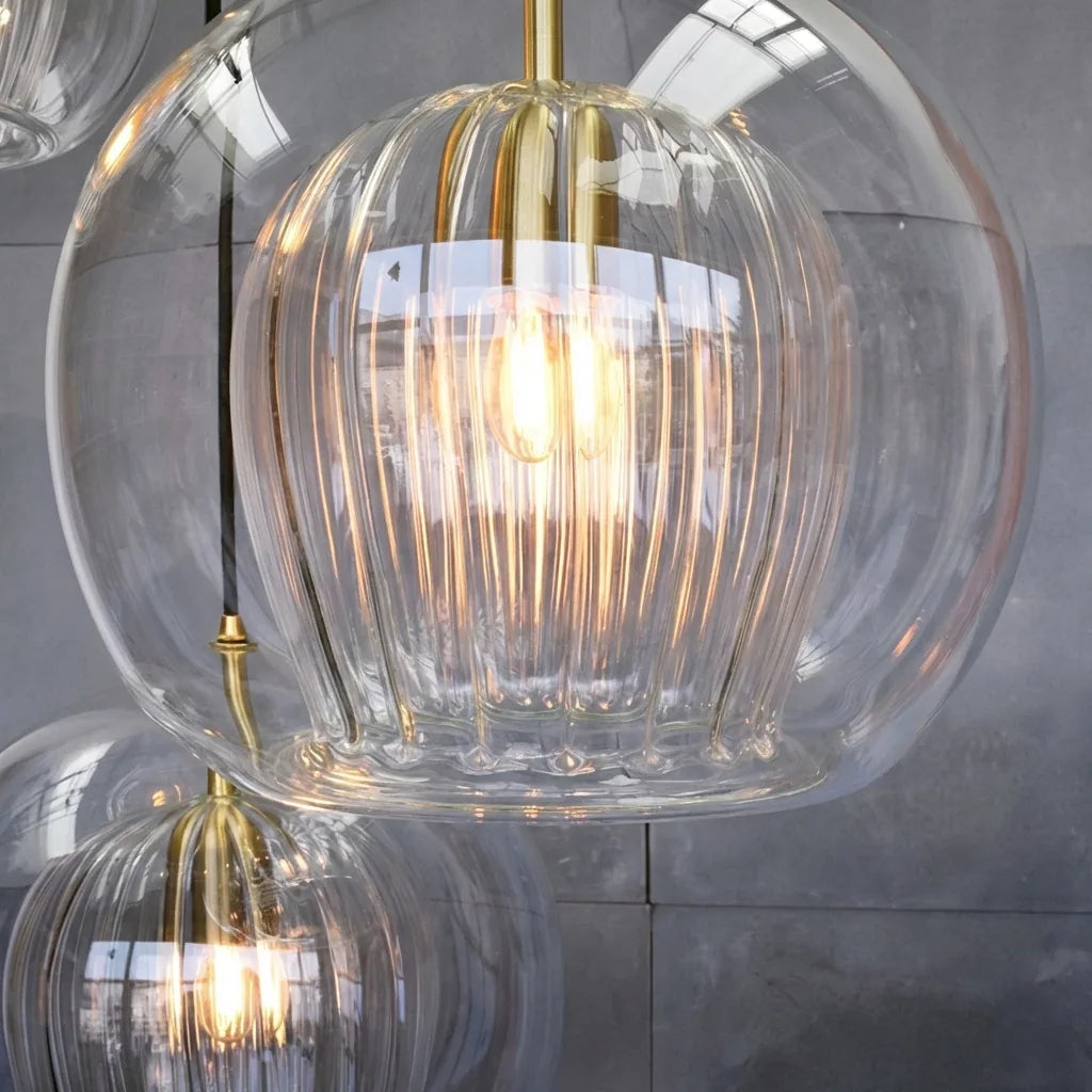 Elegant Lighting | Glass Pendant Light with Adjustable Cord | Modern Design for Kitchen and Dining Spaces