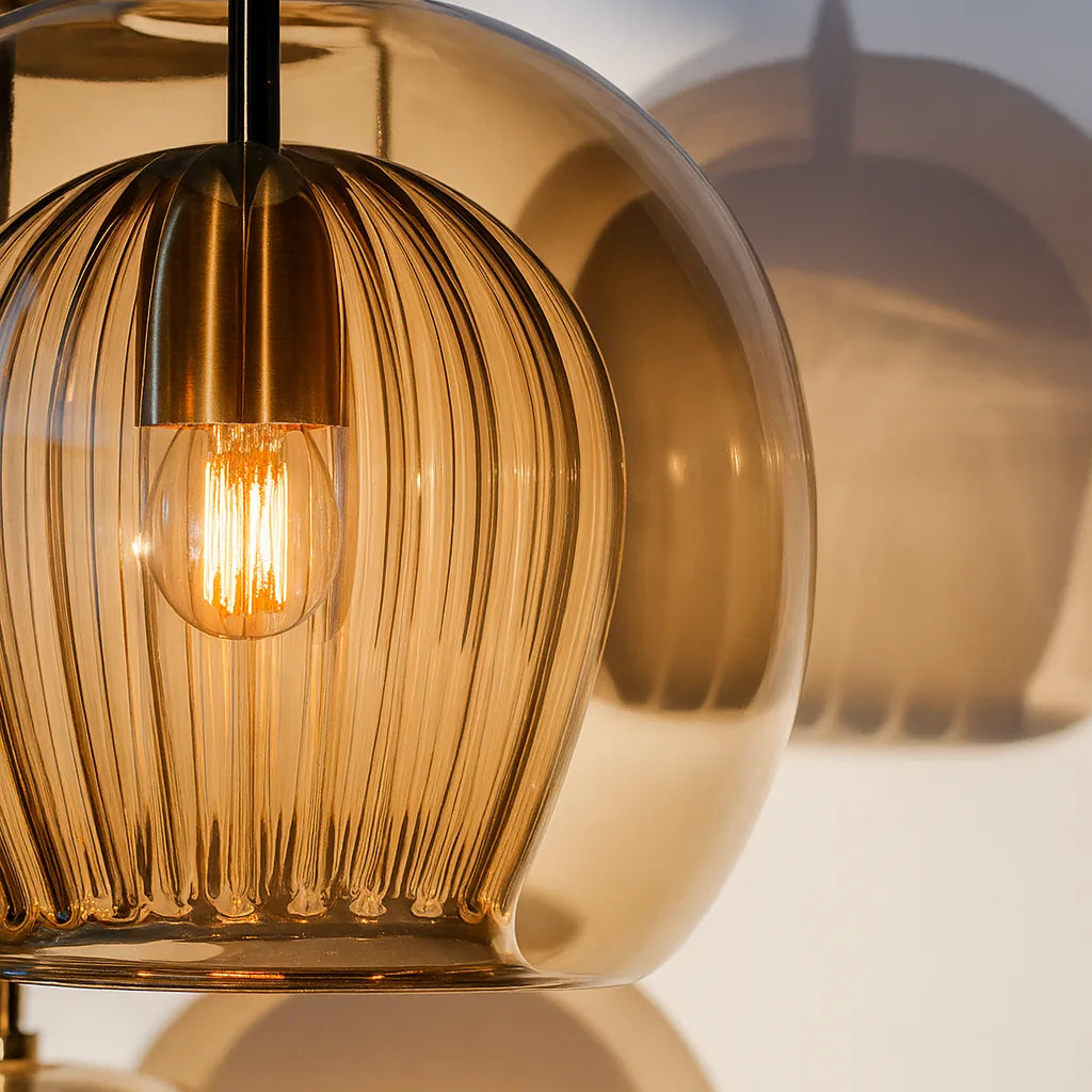 Elegant Lighting | Glass Pendant Light with Adjustable Cord | Modern Design for Kitchen and Dining Spaces