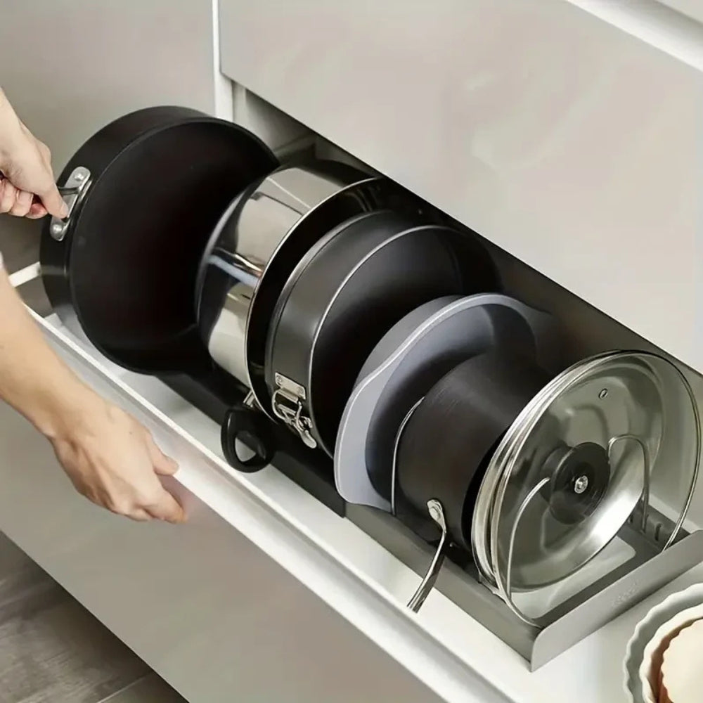 Expandable Pot and Pans Organiser Rack 1