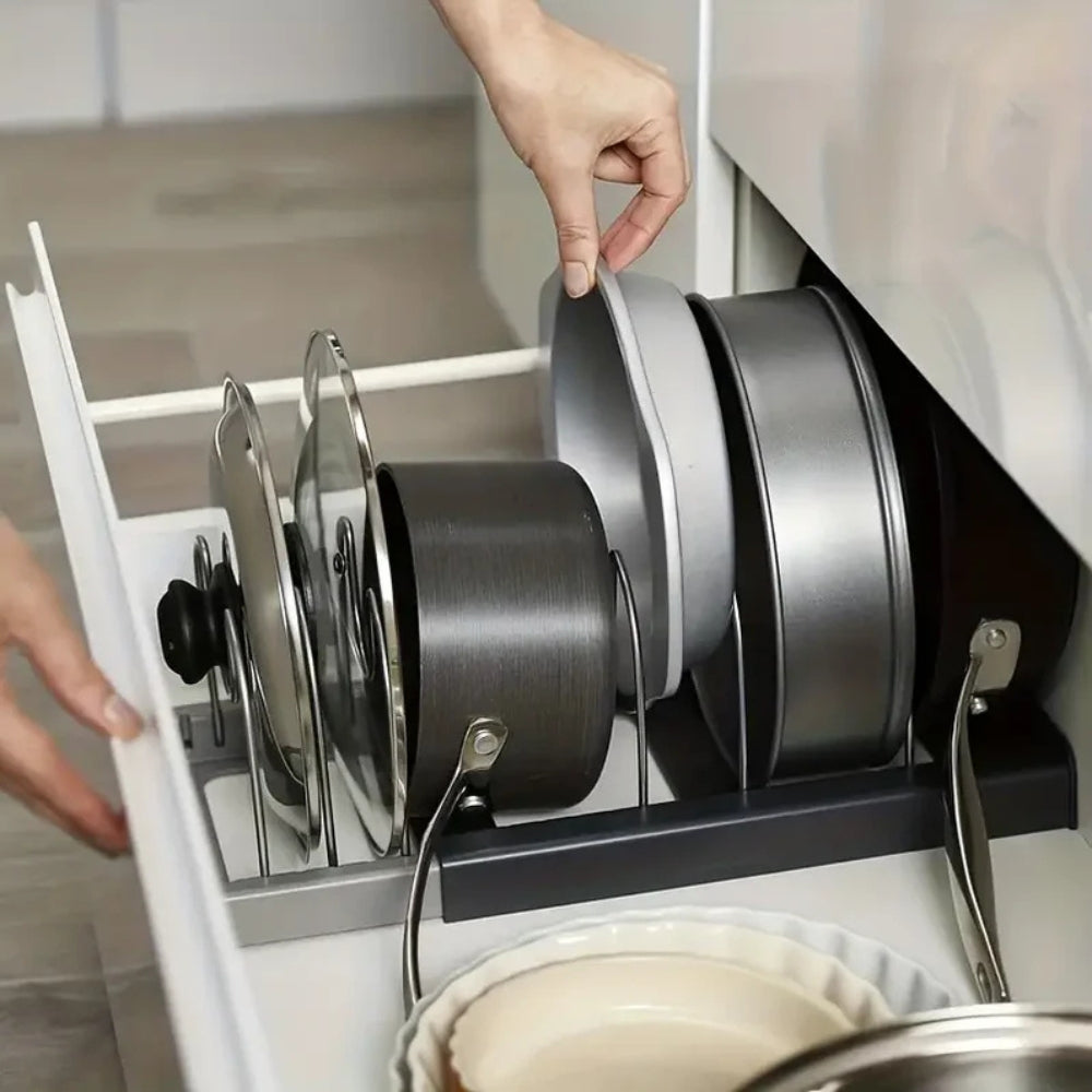 Expandable Pot and Pans Organiser Rack 2