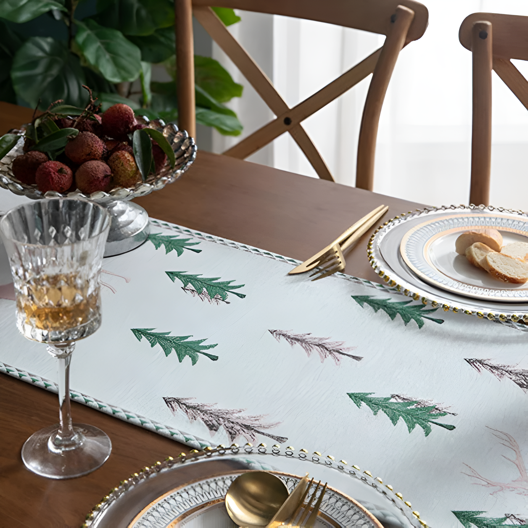 Festive Pine Tree Tassel Runner 7