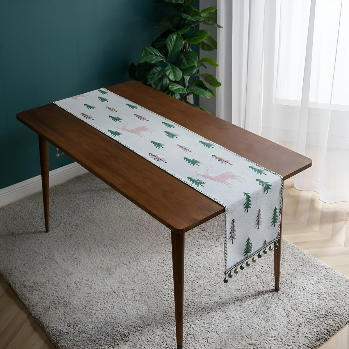 Festive Pine Tree Tassel Runner 8