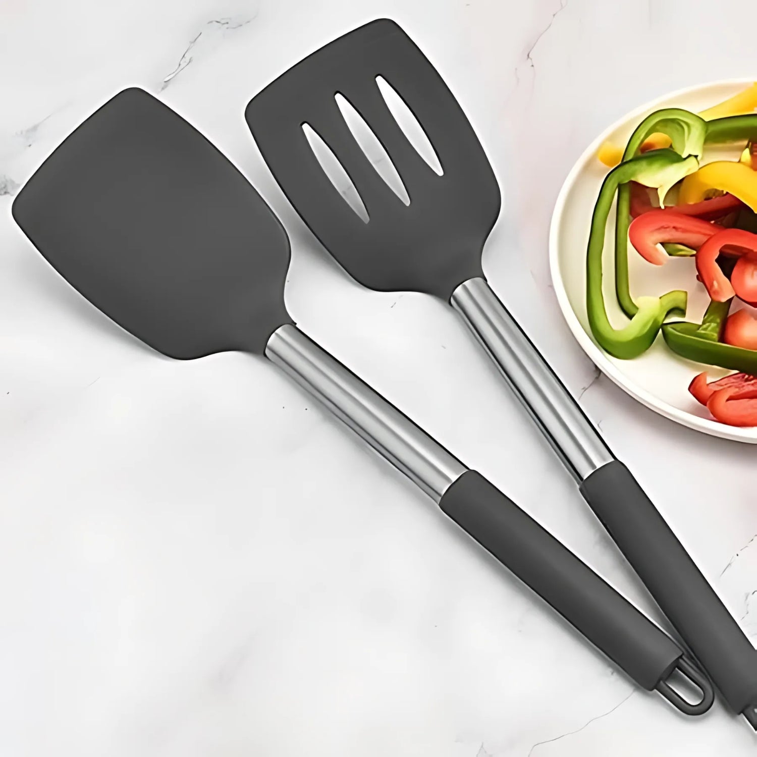 FlexiChef Silicone Kitchen Utensil Set | 3pcs 1