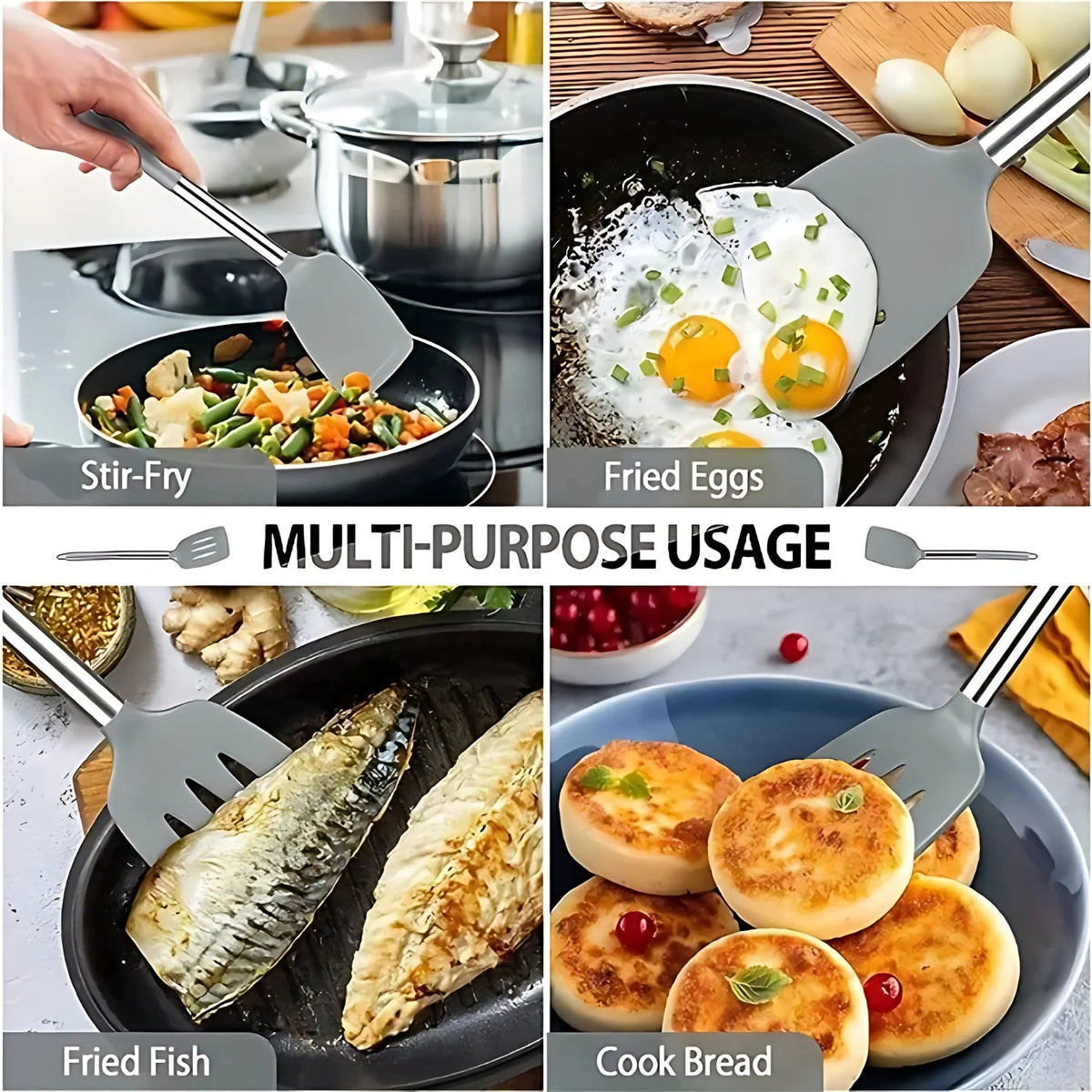 FlexiChef Silicone Kitchen Utensil Set | 3pcs 2