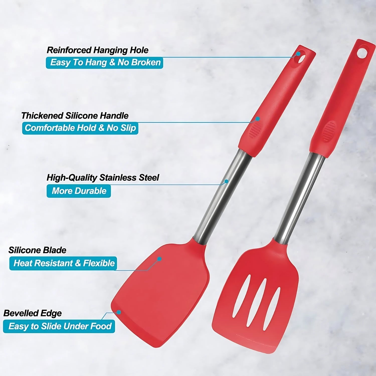 FlexiChef Silicone Kitchen Utensil Set | 3pcs 4