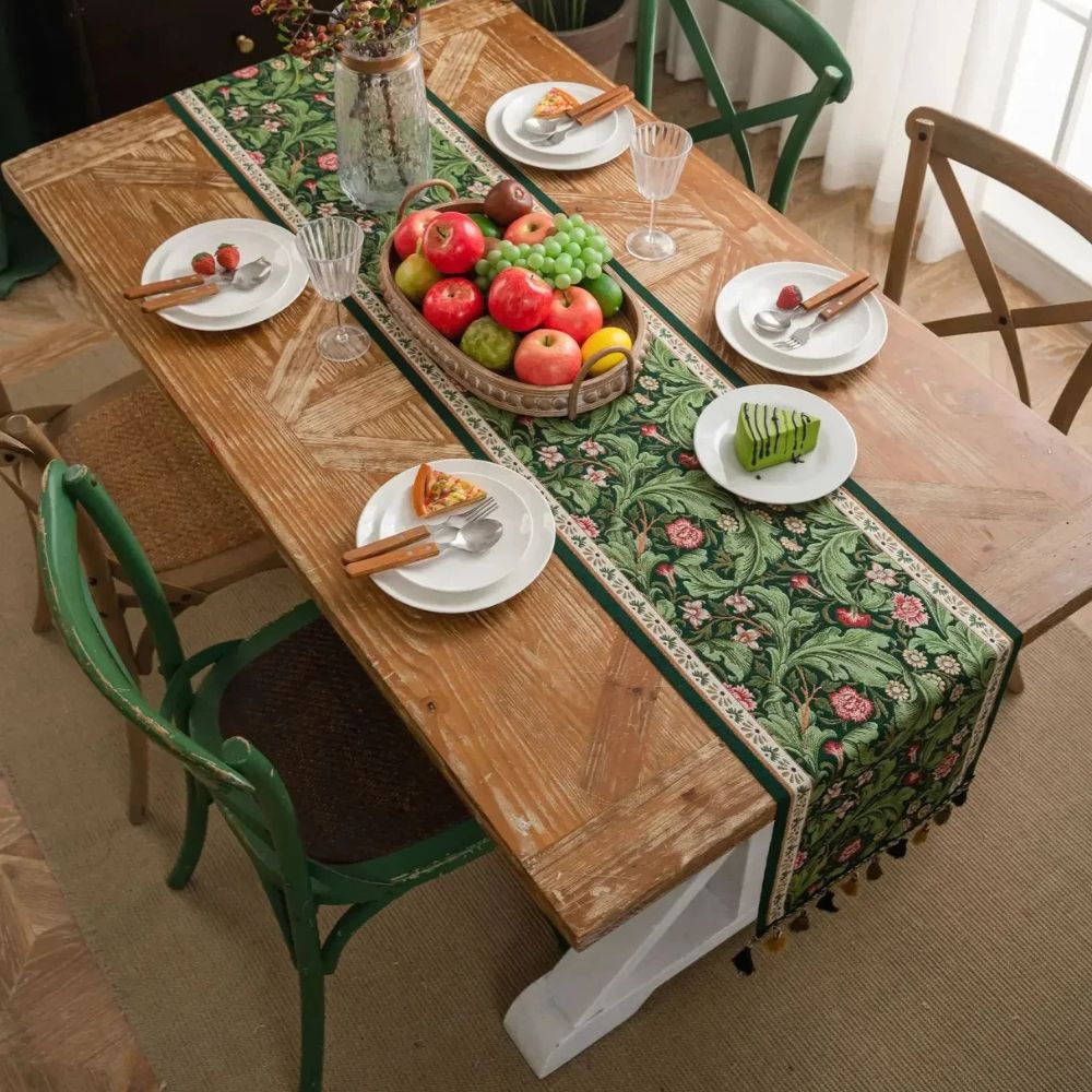 Flora Vine Embroidered Table Runner 1