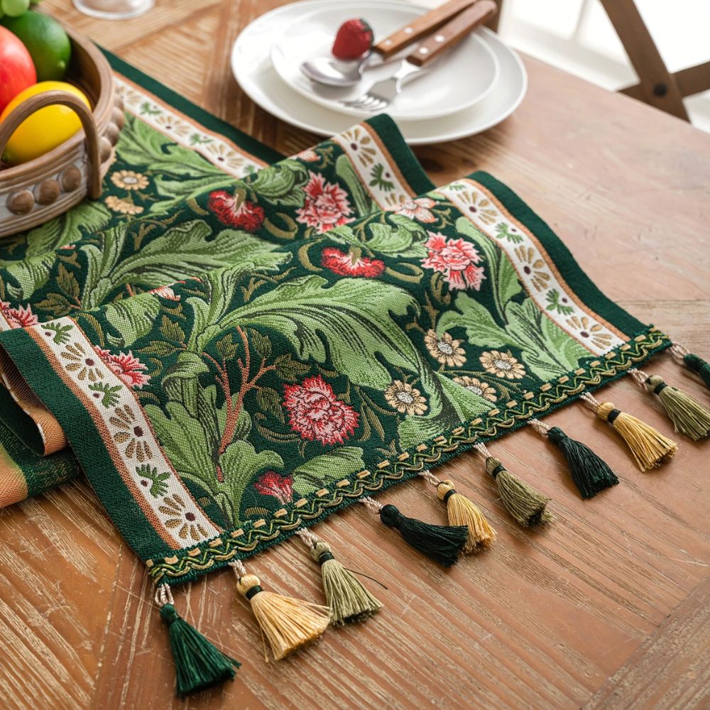 Flora Vine Embroidered Table Runner 4