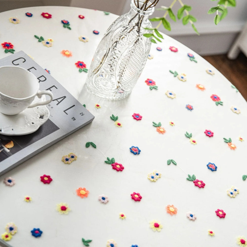 Floral Embroidered Lace Tablecloth Cover 3