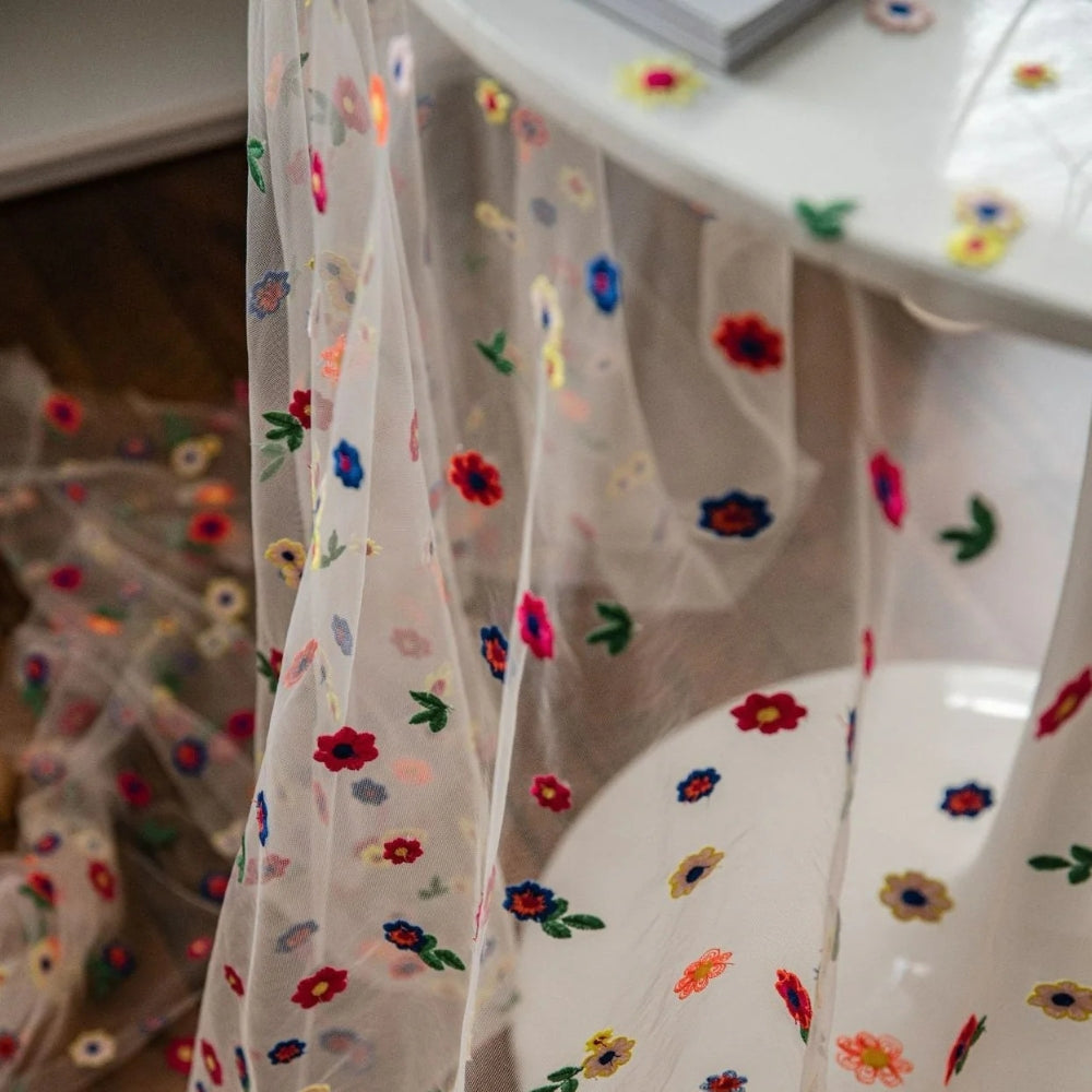 Floral Embroidered Lace Tablecloth Cover 5
