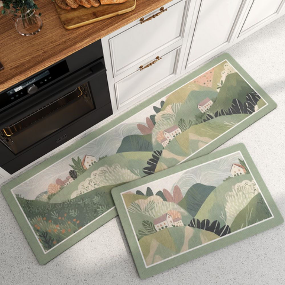 Floral Quick-Dry Kitchen Mat 0