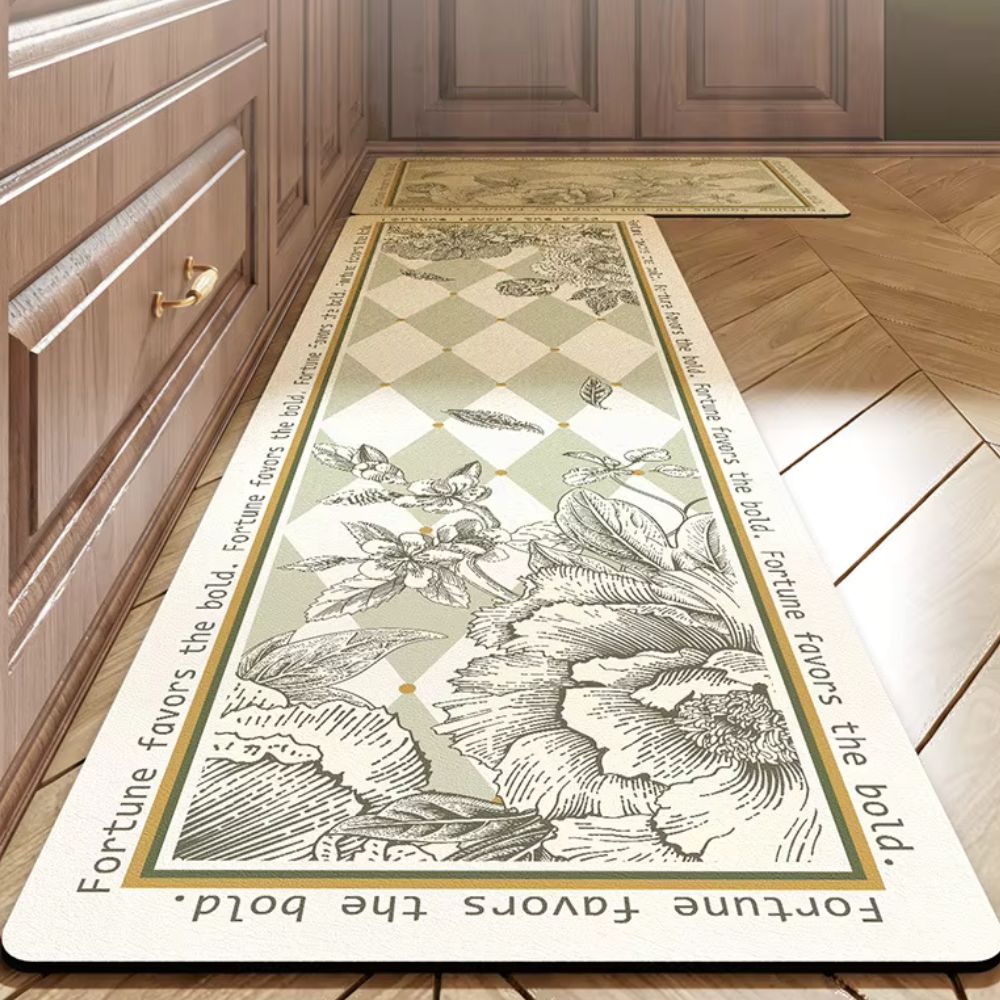 Floral Quick-Dry Kitchen Mat 3