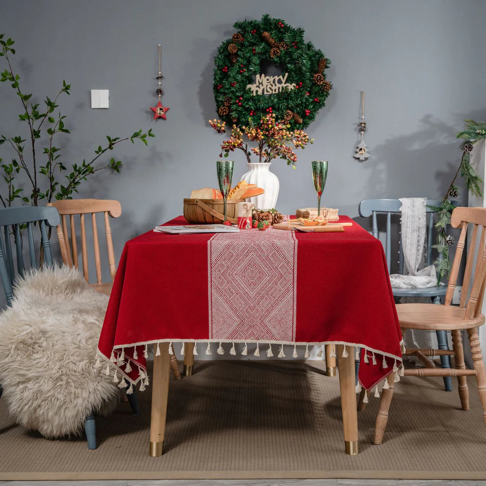 Glisstra Geometric Tassel Tablecloth 9