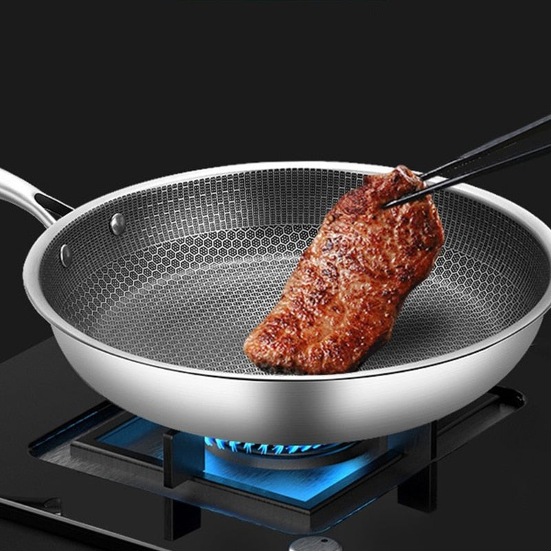 Non-Stick Stainless Steel Frying Pan - Professional Kitchen | Kitchen Tool | Chef Quality