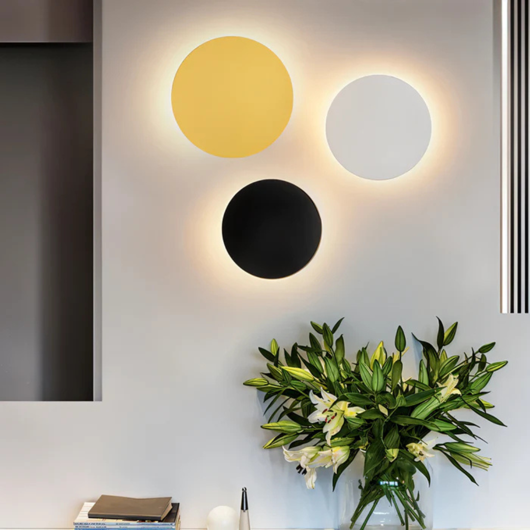 Halo Collection | Wall Light Sconce with Layered Disc Design | Modern Illumination for Cozy Spaces