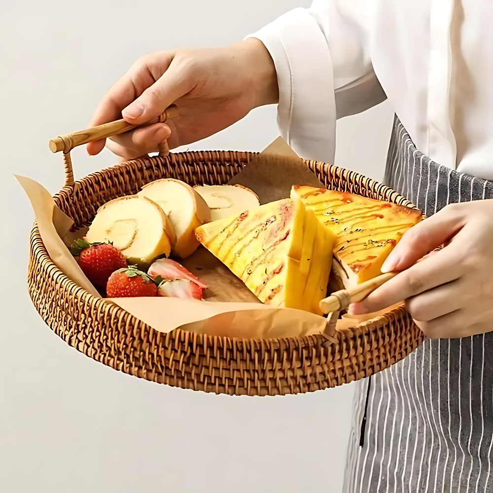 Handcrafted Rattan Serving Tray 2