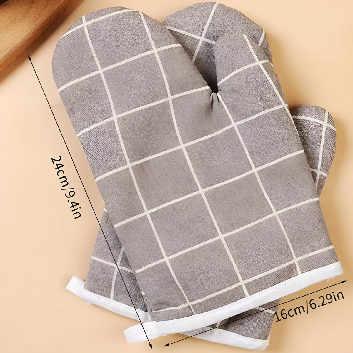 Heatproof Grid Pattern Kitchen Mitts 9