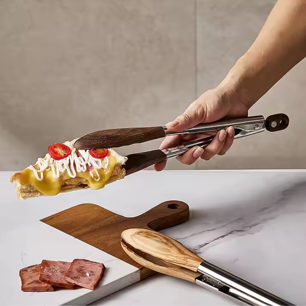 Heritage Wood & Steel Tongs | Set of 2 4